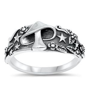 Silver Ring - Mushroom Ring Sterling Silver Ring - 925 size 4-10